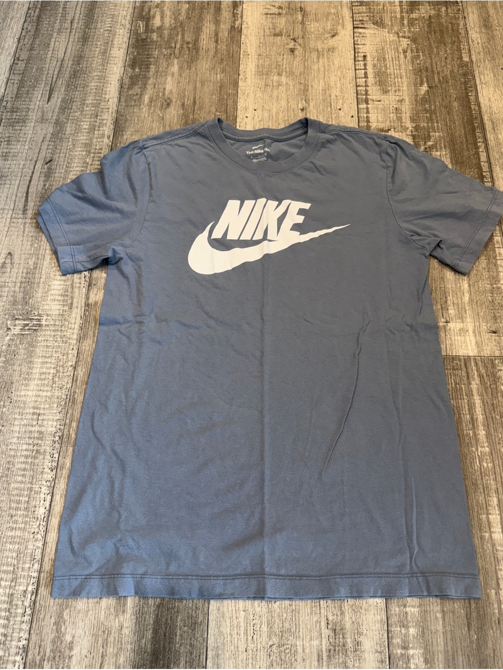 Nike Men's Slate Blue T-Shirt with White Swoosh Logo